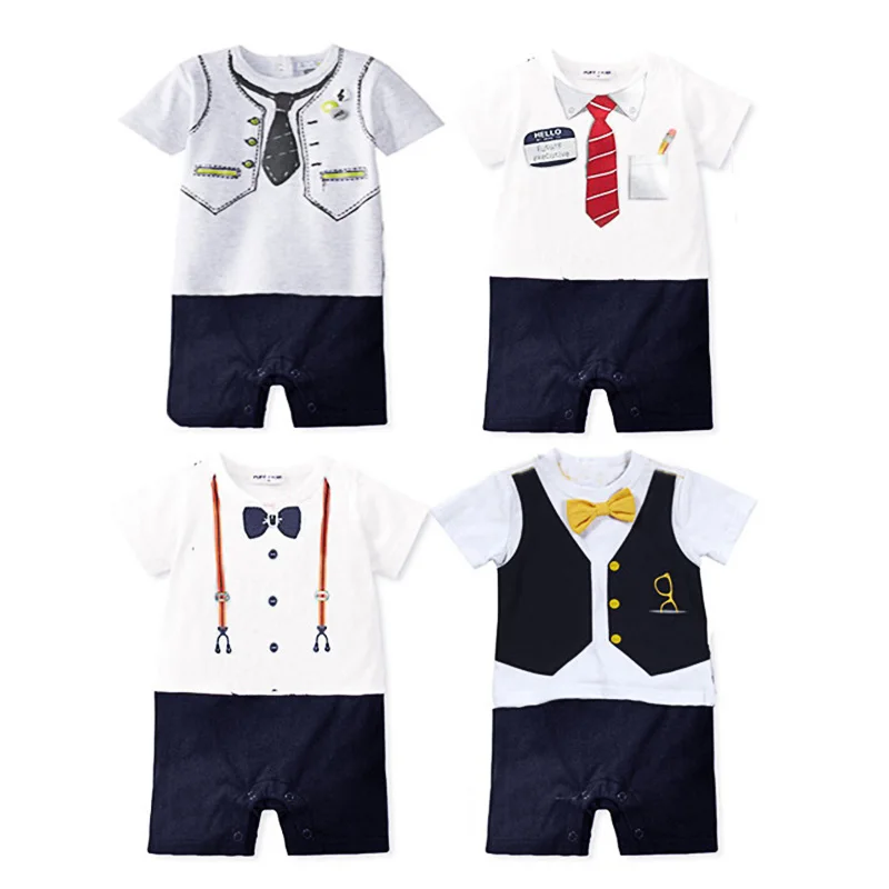 Summer Baby Boy Rompers Newborn Cotton Gentleman Suit Bow Tie Leisure Clothing Toddler Jumpsuits Baby Boys Brand Clothes 
Summer Baby Boy Rompers Newborn Cotton Gentleman Suit Bow Tie Leisure Clothing Toddler Jumpsuits Baby Boys Brand Clothes