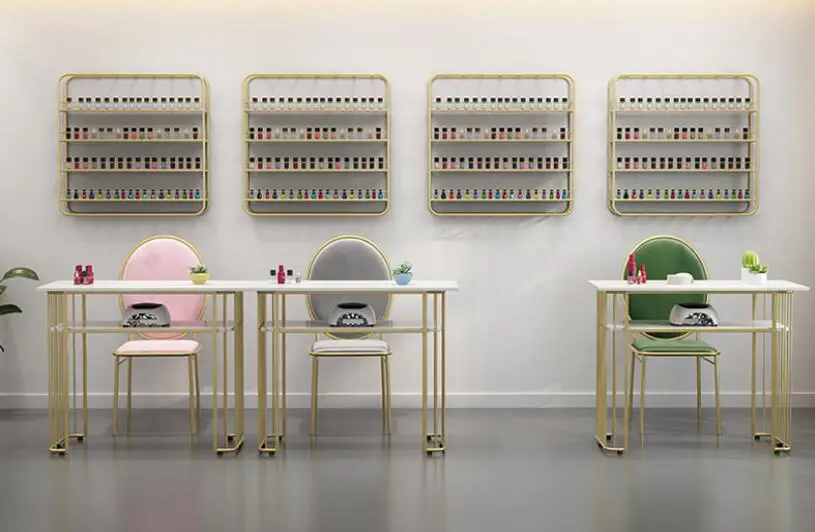 Nordic nail salon plastic table wall shelf display rack
Nordic nail salon plastic table wall shelf display rack