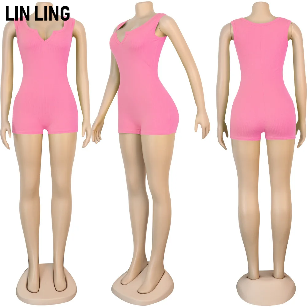 LINLING Casual Solid Bodycon Sleeveless Jumpsuit for Sports Exercise Actively Wear Tight Sexy Slim Vest V-neck Shorts
LINLING Casual Solid Bodycon Sleeveless Jumpsuit for Sports Exercise Actively Wear Tight Sexy Slim Vest V-neck Shorts