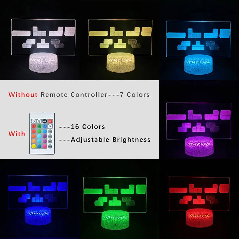 Nostalgic Tetris Game 3D Picture Lamp Alarm Clock Base Bedroom Bedside Lamp Personalized Game Fans Around LED Nostalgic Gift 
Nostalgic Tetris Game 3D Picture Lamp Alarm Clock Base Bedroom Bedside Lamp Personalized Game Fans Around LED Nostalgic Gift