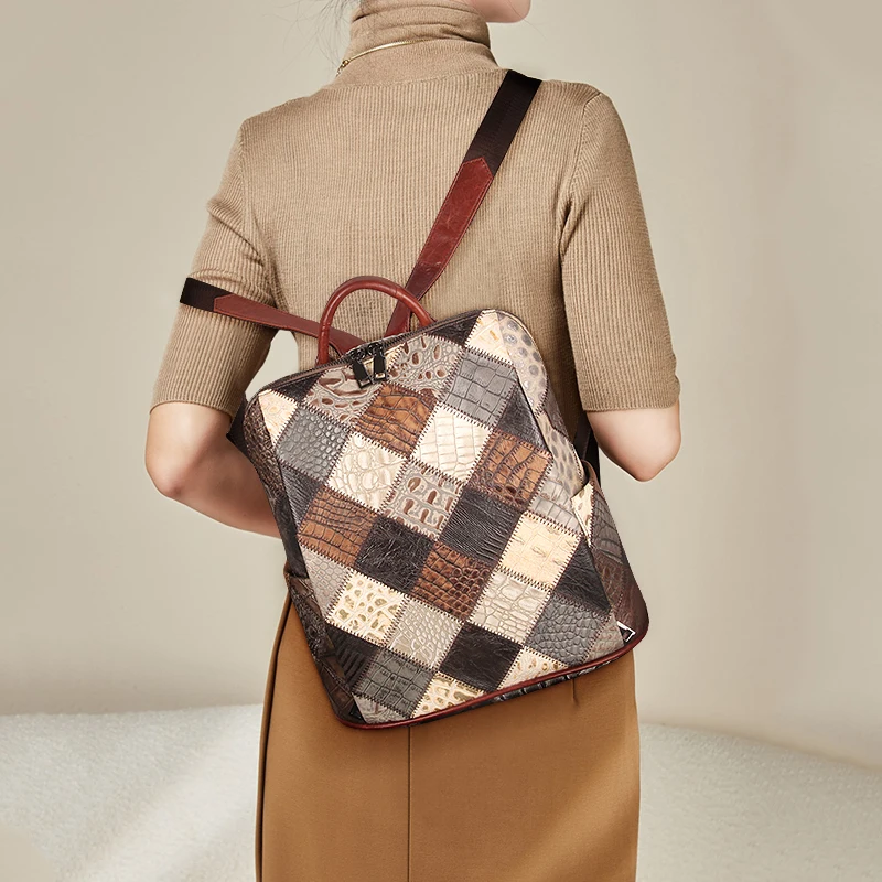 2021 New Women Backpack Genuine Leather Shoulder Bags 12 Inch Travel Bag For Lady Patchwork High Capacity Multicolor Laptop Bag
2021 New Women Backpack Genuine Leather Shoulder Bags 12 Inch Travel Bag For Lady Patchwork High Capacity Multicolor Laptop Bag