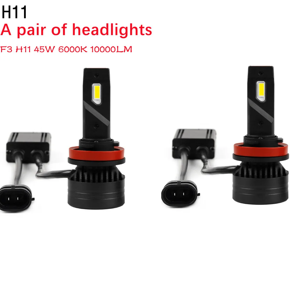 2pcs F3 Series Car LED Headlight H11 45W High Power Car Led Headlight Bulb DC9V-32V 6000K 10000LM LED Car Turbine Light Bulb
2pcs F3 Series Car LED Headlight H11 45W High Power Car Led Headlight Bulb DC9V-32V 6000K 10000LM LED Car Turbine Light Bulb