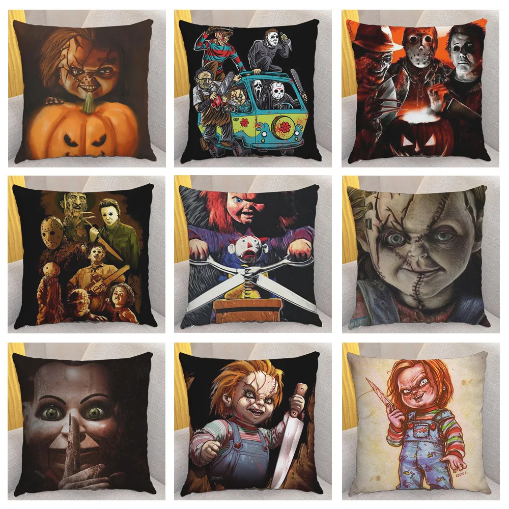 Horror Movie Character Cushion Cover Peach Skin Double-Sided Printing Pillow Living Room Hotel Decorative Pillowcase
Horror Movie Character Cushion Cover Peach Skin Double-Sided Printing Pillow Living Room Hotel Decorative Pillowcase