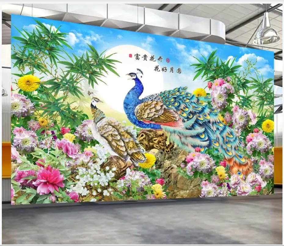 Custom photo wallpaper 3d mural wallpaper for walls 3d Modern pastoral peacock peony flower Chinese TV background wall papers
Custom photo wallpaper 3d mural wallpaper for walls 3d Modern pastoral peacock peony flower Chinese TV background wall papers
