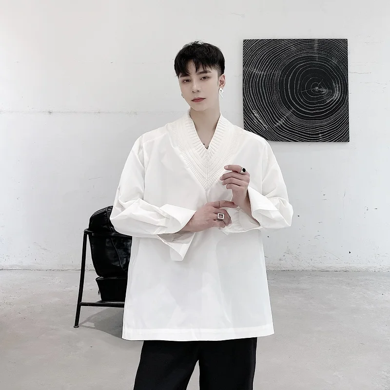Male Women Harajuku Gothic Streetwear Dress Shirt Men Loose Casual Long Sleeve Knit V-neck Pullover Shirt
Male Women Harajuku Gothic Streetwear Dress Shirt Men Loose Casual Long Sleeve Knit V-neck Pullover Shirt