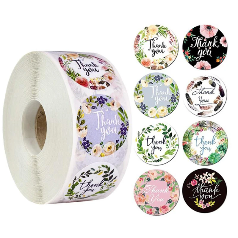 500Pcs/Roll Round Floral Thank you Stickers Scrapbooking for Package Seal Labels Custom Sticker Decoration Wedding Sticker
500Pcs/Roll Round Floral Thank you Stickers Scrapbooking for Package Seal Labels Custom Sticker Decoration Wedding Sticker