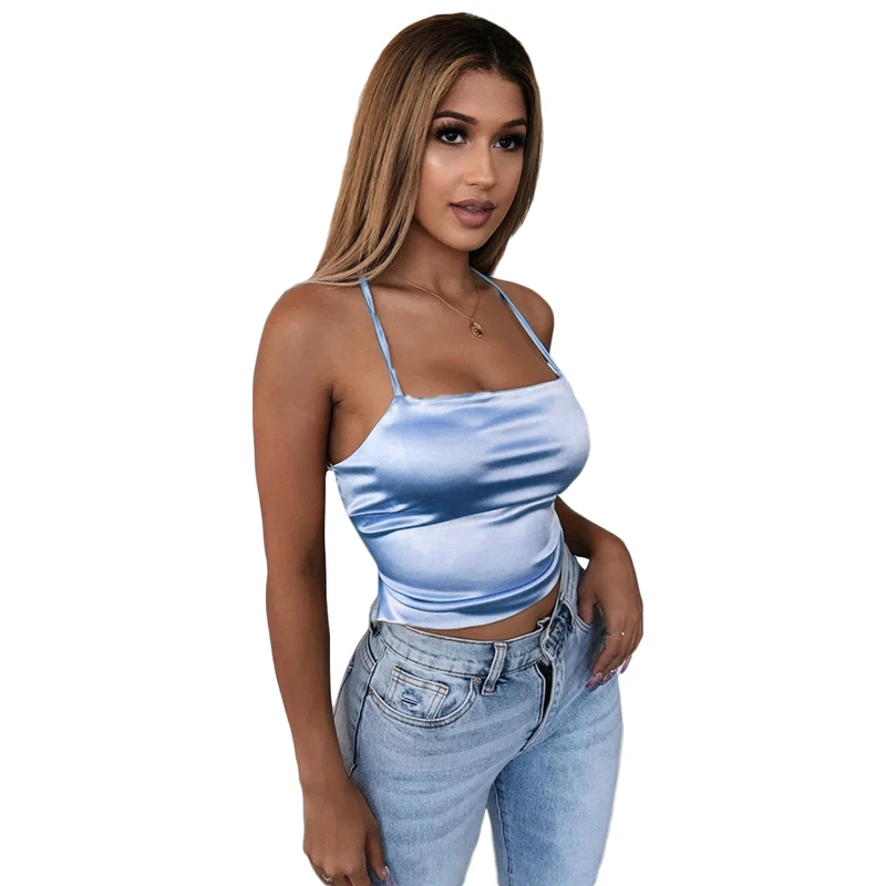 Satin Sexy Backless Camisoles Sleeveless Tank Top Solid Party Clubwear Woman Casual Sexy Lace-up Cropped Vest Streetwear
Satin Sexy Backless Camisoles Sleeveless Tank Top Solid Party Clubwear Woman Casual Sexy Lace-up Cropped Vest Streetwear