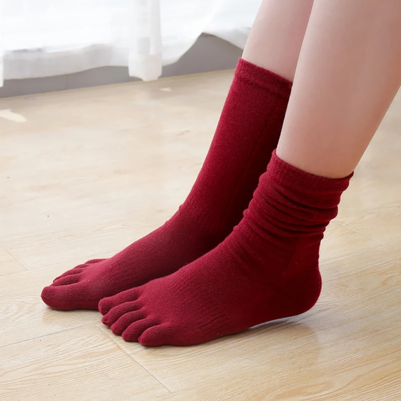 Pure Color Pure Cotton Cotton Lengthened Five-finger Socks Ladies Long-tube Autumn And Winter Warm High-tube Split-toe Socks
Pure Color Pure Cotton Cotton Lengthened Five-finger Socks Ladies Long-tube Autumn And Winter Warm High-tube Split-toe Socks