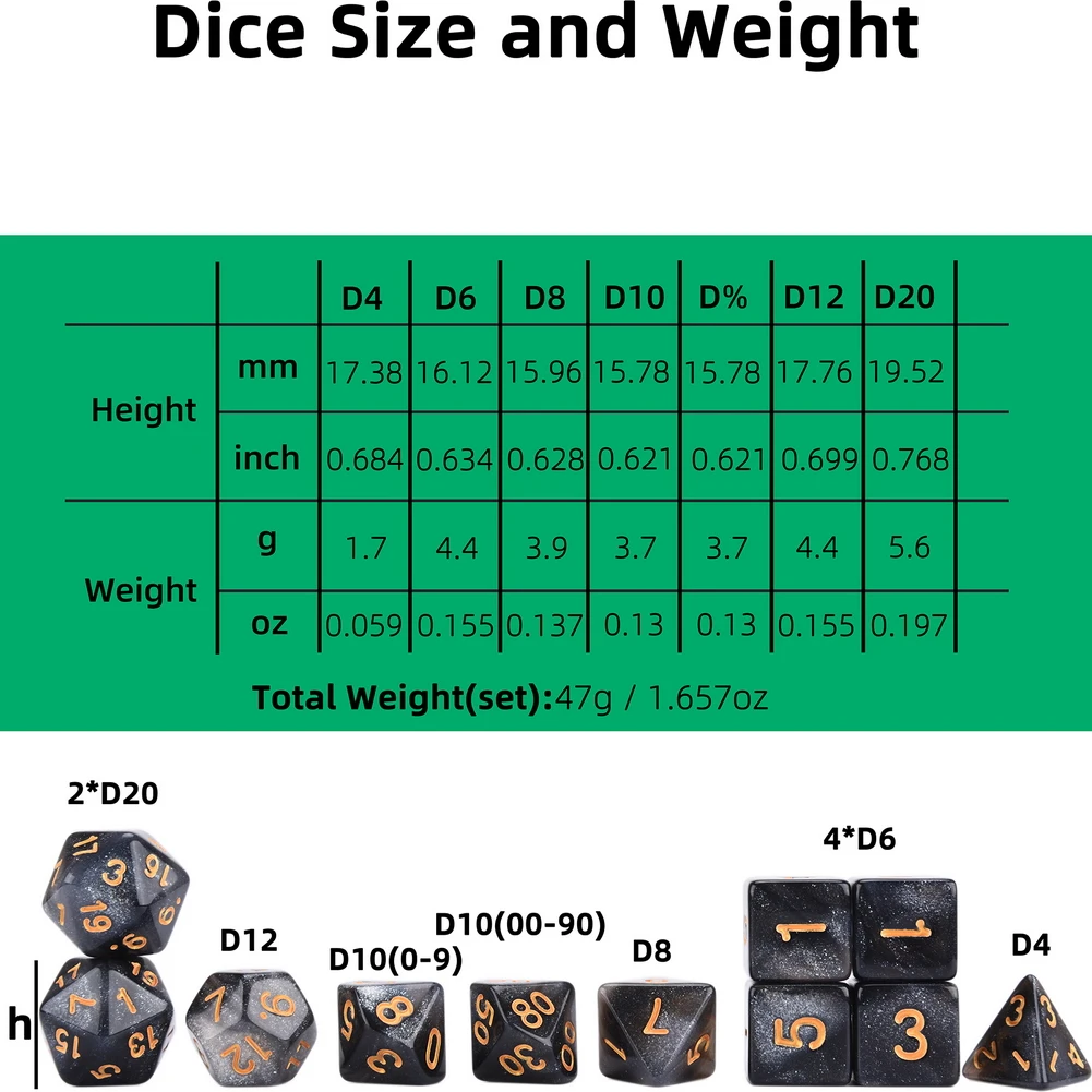 Galaxy Nebula Dice Glittery Black and White Colors,11pc with Velvet Pouch for Tabletop Games DnD 5e
Galaxy Nebula Dice Glittery Black and White Colors,11pc with Velvet Pouch for Tabletop Games DnD 5e
