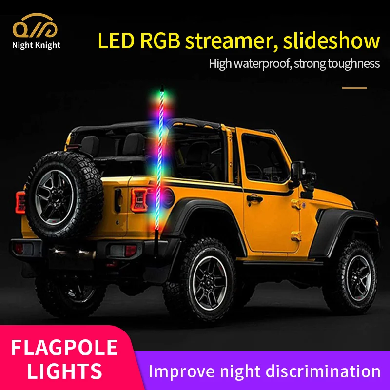 Night knight 4FT 120cm LED Whip Light RGB RZR LED Lamp RF Remote Control Multi-color Super Bright Flag For SUV ATV Lights
Night knight 4FT 120cm LED Whip Light RGB RZR LED Lamp RF Remote Control Multi-color Super Bright Flag For SUV ATV Lights