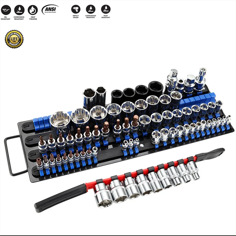 Professional 3Pcs Socket Organizer 1/4-Inch,3/8-Inch,1/2-Inch Drive Socket Rails Hold 9/11/13 Sockets and Organizes Tool Sets
Professional 3Pcs Socket Organizer 1/4-Inch,3/8-Inch,1/2-Inch Drive Socket Rails Hold 9/11/13 Sockets and Organizes Tool Sets