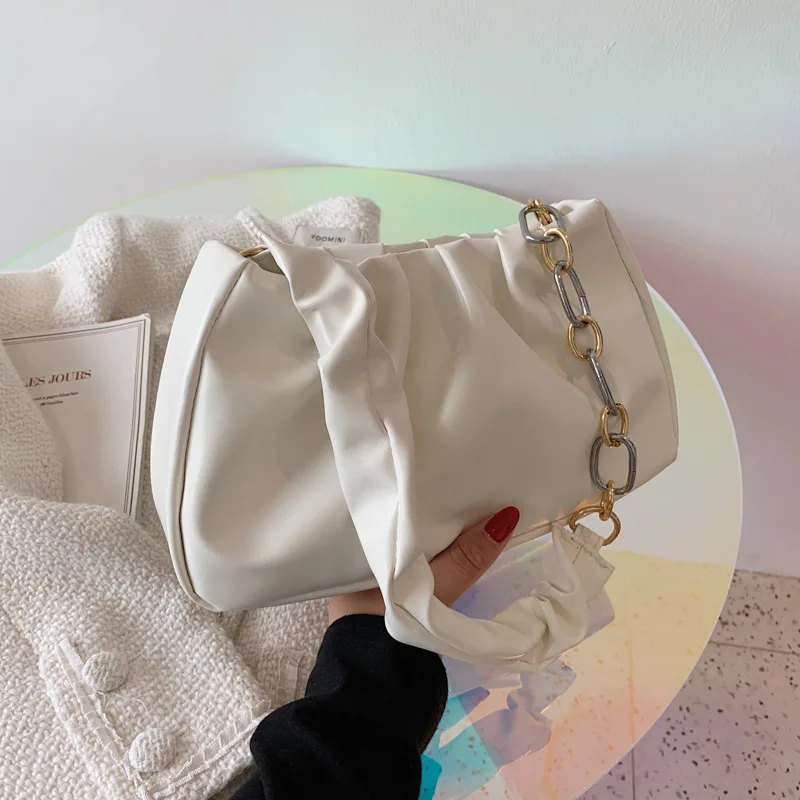 Solid Color Pleated Tote Bag 2021 Fashion New High-quality Soft Leather Women's Designer Handbag Travel Shoulder Bags Armpit Bag
Solid Color Pleated Tote Bag 2021 Fashion New High-quality Soft Leather Women's Designer Handbag Travel Shoulder Bags Armpit Bag
