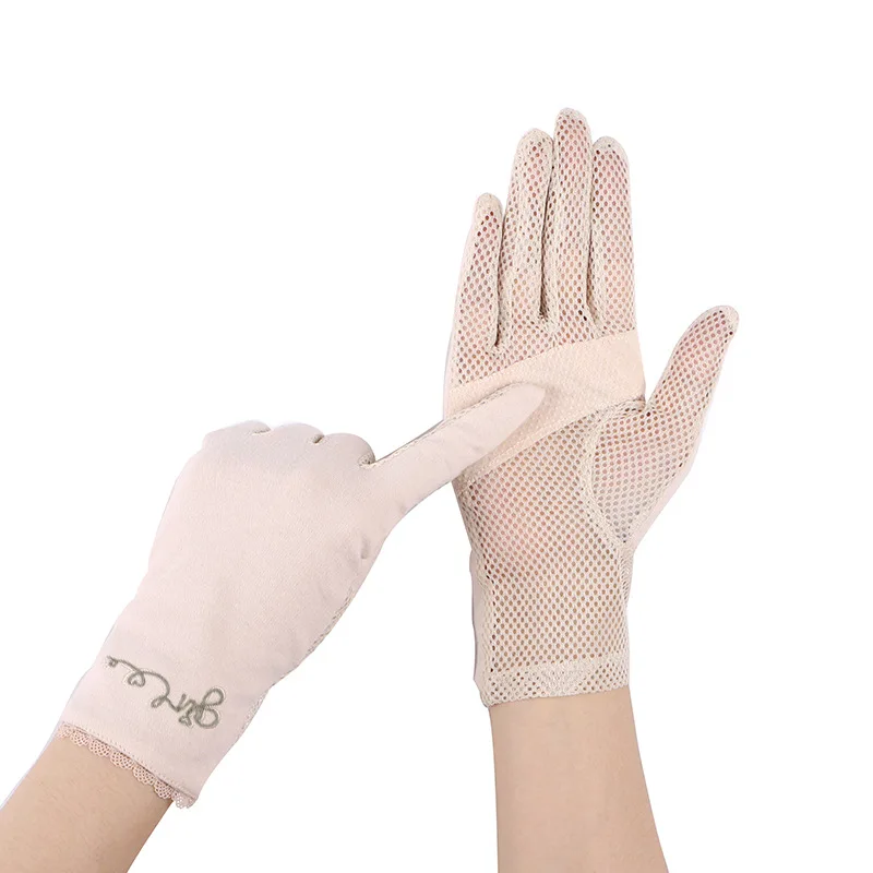 Sunscreen Gloves Touch Screen Driving Gloves Summer Gloves Cotton Women Gloves Small Thin Breathable Anti UV