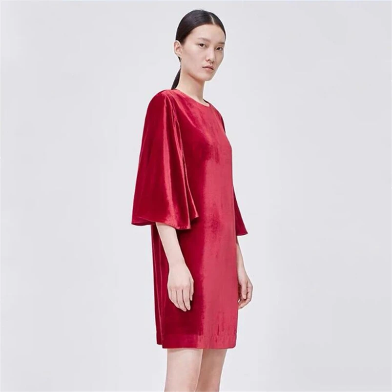 Three Quarter Flare Sleeve Dresses Women Pure Color French Style O-Neck Retro Mini Dress Streetwear Elegant Vestidos
Three Quarter Flare Sleeve Dresses Women Pure Color French Style O-Neck Retro Mini Dress Streetwear Elegant Vestidos