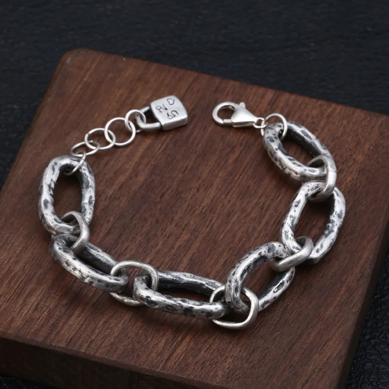 Genuine 925 Sterling Silver Bracelet Creative Retro Chain Wrist Jewelry Thai Silver Female Accessories Gift
Genuine 925 Sterling Silver Bracelet Creative Retro Chain Wrist Jewelry Thai Silver Female Accessories Gift