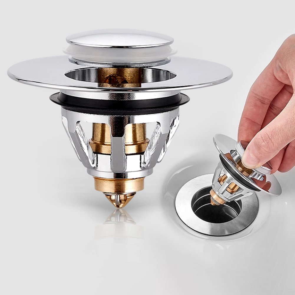 Stainless Steel Bounce Core Push-type Drain Filter Universal Wash Basin Push-type Hair Catcher Sink Bathtub Plug Trap Wash basin
Stainless Steel Bounce Core Push-type Drain Filter Universal Wash Basin Push-type Hair Catcher Sink Bathtub Plug Trap Wash basin