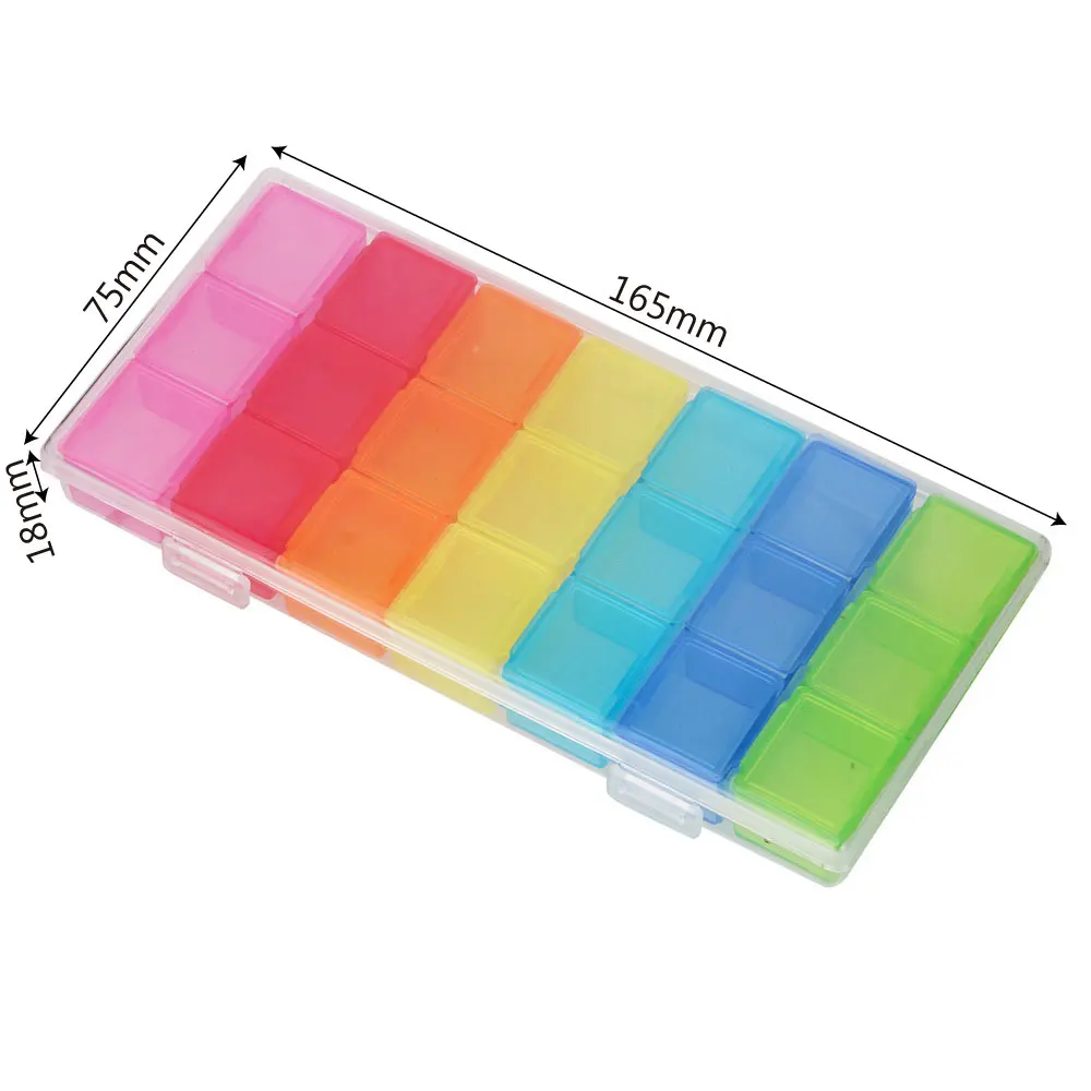 21 Grids Jewelry Storage Case Plastic Storage Box 7 Day Medicine Drug Pill Organizer Nail Art Case Box
21 Grids Jewelry Storage Case Plastic Storage Box 7 Day Medicine Drug Pill Organizer Nail Art Case Box