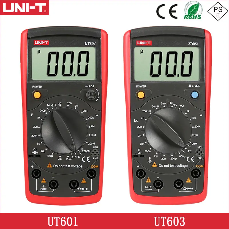 Inductance Capacitance Resistance Tester UNI-T UT601 UT603 Hand-Held Portable LCR Ohmmeter Meter Diode / Transistor Test LCD
Inductance Capacitance Resistance Tester UNI-T UT601 UT603 Hand-Held Portable LCR Ohmmeter Meter Diode / Transistor Test LCD