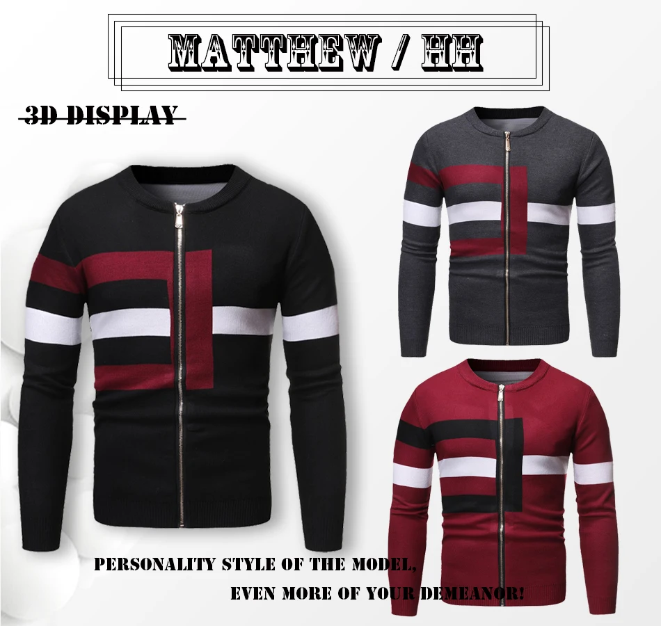 2020 MATTHEW/HH Autumn winter Male sweater men's zipper Crew Neck Sweater warm fashion casual topY034
2020 MATTHEW/HH Autumn winter Male sweater men's zipper Crew Neck Sweater warm fashion casual topY034