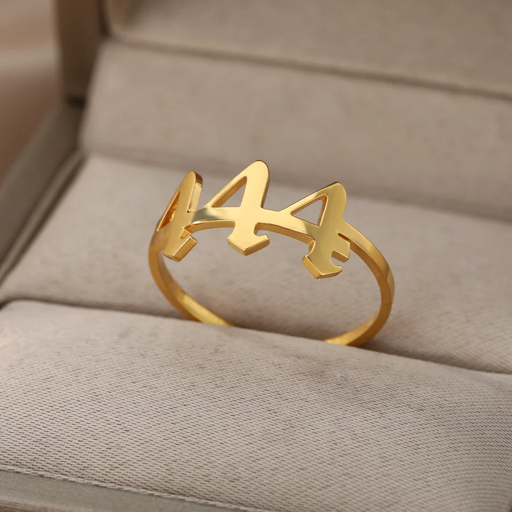 RXSMll Gold Silver Color Angel Number Rings For Women 444 333 222 111 888 777 555 666 999 Stainless Steel Open Adjustable Ring
RXSMll Gold Silver Color Angel Number Rings For Women 444 333 222 111 888 777 555 666 999 Stainless Steel Open Adjustable Ring