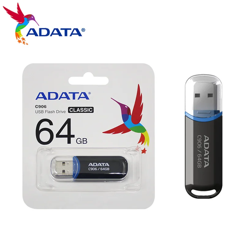 

USB 2.0 ADATA C906 USB Flash Drive 64GB 32GB Memory Stick Pen Drive High Speed Mini U Stick 16GB 8GB Pendrive For Computer PC