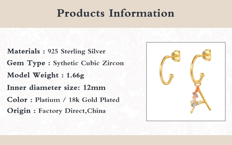 KOJ Real 925 Sterling Silver Stud Earrings Piercing 26 Letter Diamond Earrings For Women Wedding Party Fancy Zircons Earrings
KOJ Real 925 Sterling Silver Stud Earrings Piercing 26 Letter Diamond Earrings For Women Wedding Party Fancy Zircons Earrings