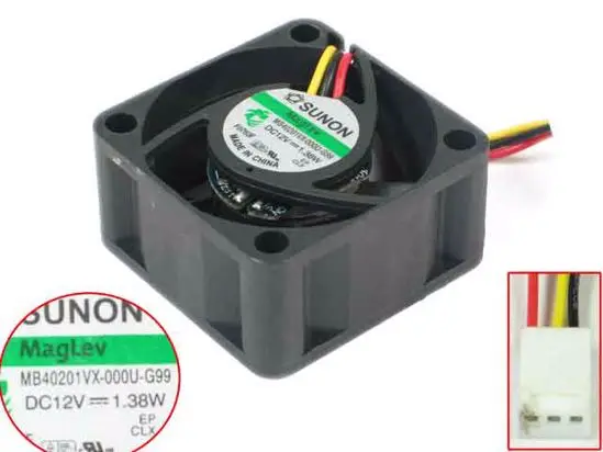 SUNON MB40201VX-000U-G99 DC 12V 1 38 W 40x40x20mm 3-проводной Вентилятор охлаждения сервера |