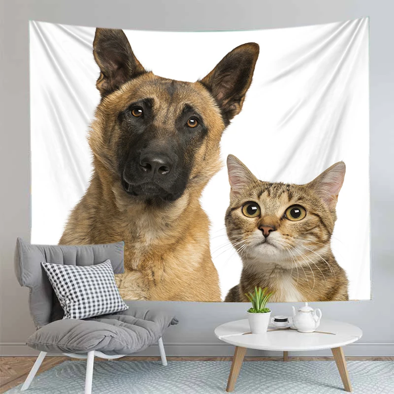 Lovely Doggie And Cat Tapestry Wall Hanging Tapestries Pug Husky Printed Blanket Table Cloth Dog Carpet
Lovely Doggie And Cat Tapestry Wall Hanging Tapestries Pug Husky Printed Blanket Table Cloth Dog Carpet