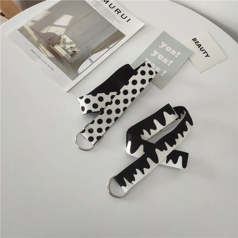 Canvas Belt Women's BF Style Simple All-Match Black and White Cow Dotted Decoration Double Ring Buckle Chic Belt Men's Youth
Canvas Belt Women's BF Style Simple All-Match Black and White Cow Dotted Decoration Double Ring Buckle Chic Belt Men's Youth