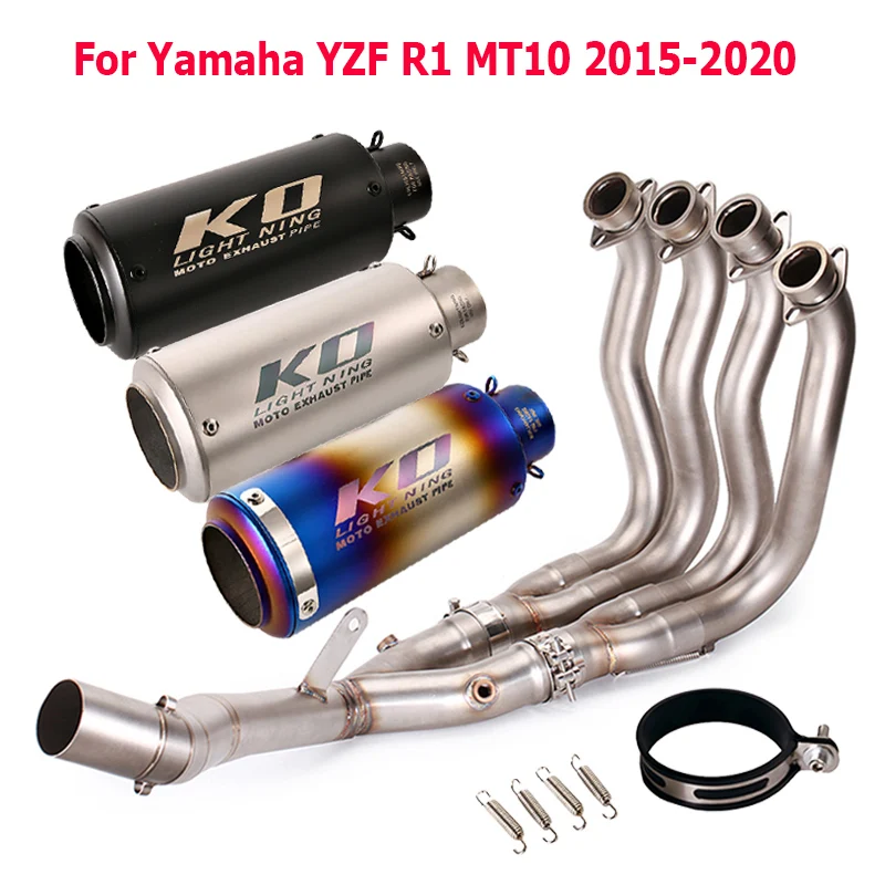 Complete Exhaust System Pipe Stainless Steel Header Front Link Tube 60.5mm Muffler End Tail For Yamaha YZF R1 MT-10 2015-2020
Complete Exhaust System Pipe Stainless Steel Header Front Link Tube 60.5mm Muffler End Tail For Yamaha YZF R1 MT-10 2015-2020