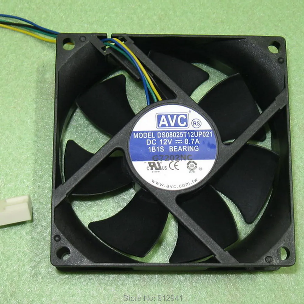 B128 AVC DS08025T12U 8025 80 мм x 25 1B1S подшипник ШИМ кулер охлаждения вентилятор DC 12V 0.7A 4