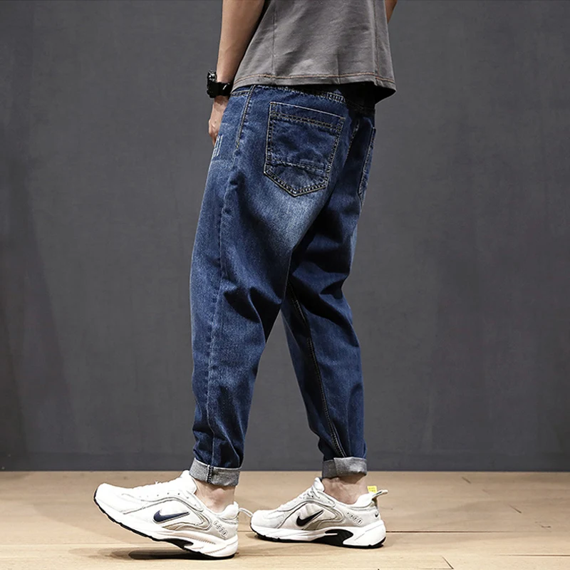 Модные мужские джинсы в Корейском стиле высококачественные Свободные