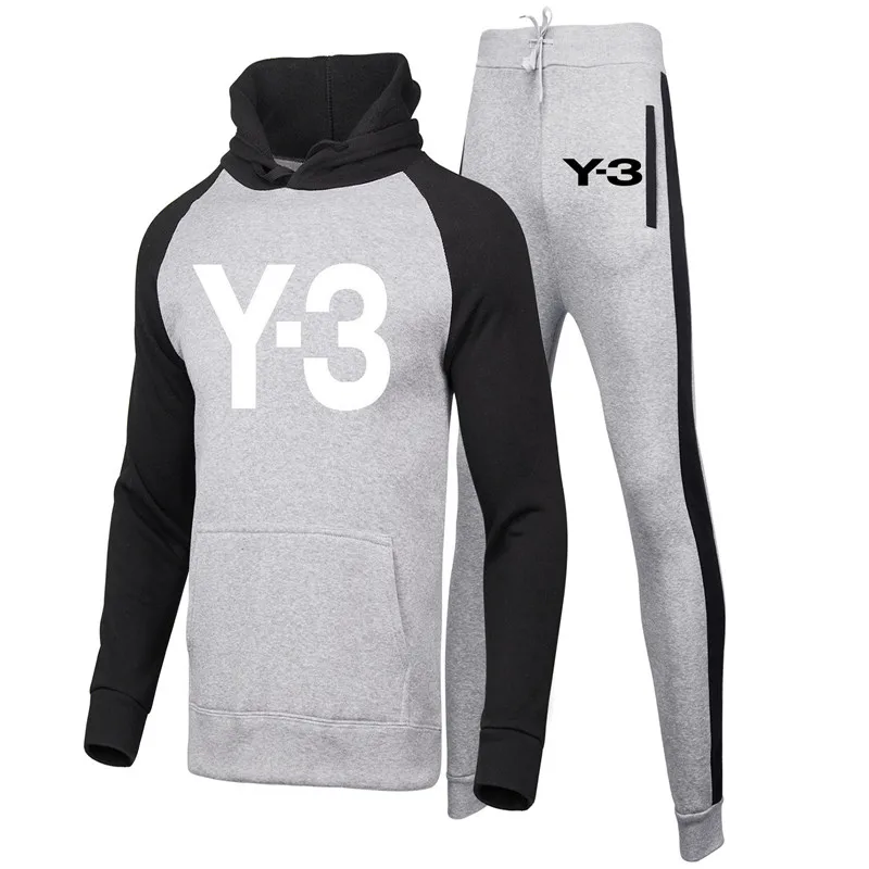Tracksuit Men Fashion Hoodies Men Suits Brand Y-3 Sets Men Sweatshirts+Sweatpants Autumn Winter Fleece Hooded Pullover 
Tracksuit Men Fashion Hoodies Men Suits Brand Y-3 Sets Men Sweatshirts+Sweatpants Autumn Winter Fleece Hooded Pullover