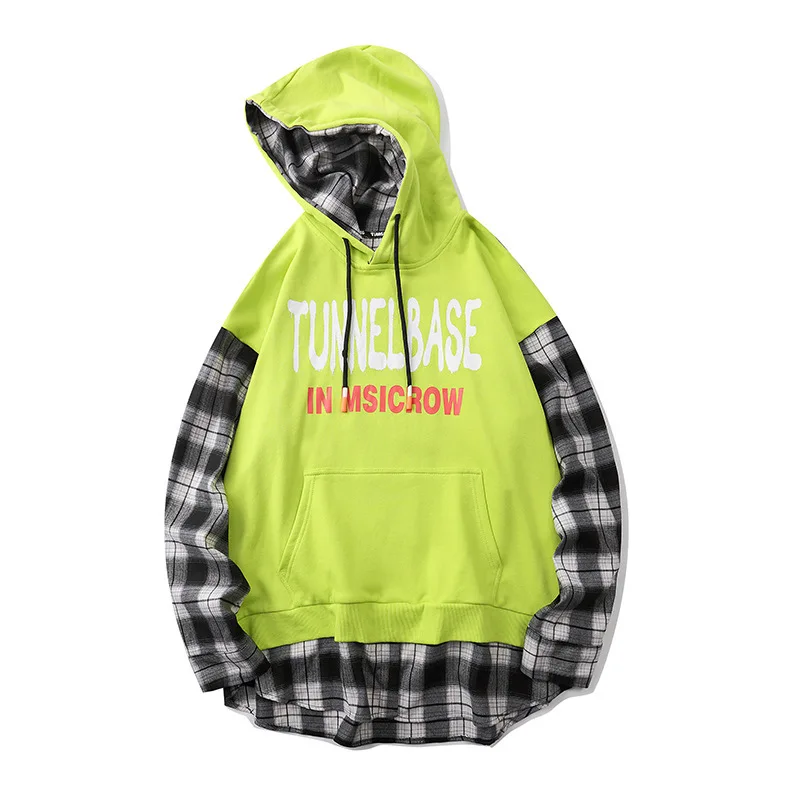 American fashion trendsetter's Plaid patchwork sweater, loose size graffiti figure print hooded men and women
American fashion trendsetter's Plaid patchwork sweater, loose size graffiti figure print hooded men and women