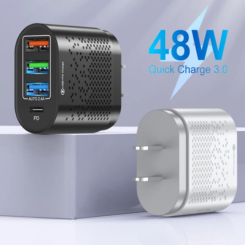 4 Ports 48W USB Wall Charger Mobile Phone Quick Charge Adapter QC3.0 For iPhone 12 Xiaomi 11 Multi-USB EU/US Plug Fast Charging
4 Ports 48W USB Wall Charger Mobile Phone Quick Charge Adapter QC3.0 For iPhone 12 Xiaomi 11 Multi-USB EU/US Plug Fast Charging