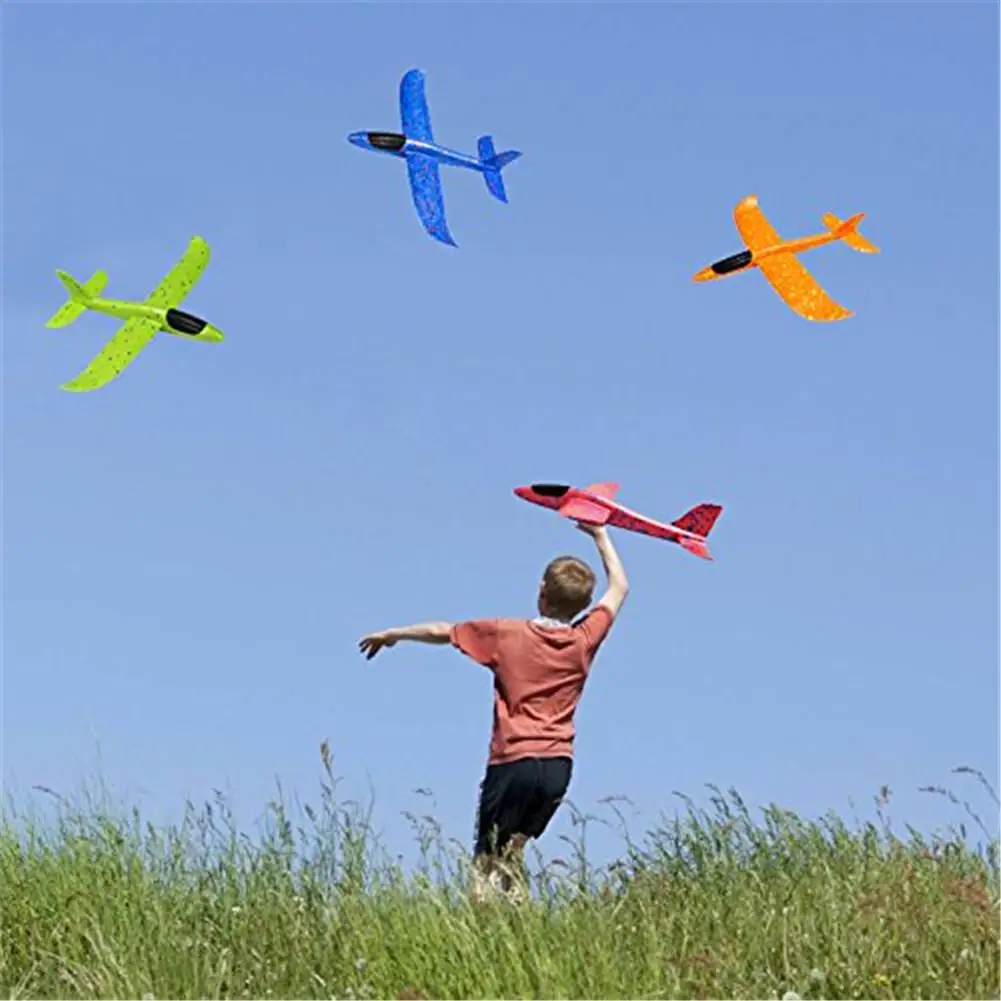 35CM Hand Throw Flying Glider Plane Foam Aeroplane Toys Launch Fillers Bubble Airplane Model DIY Interactive Toys for Children
35CM Hand Throw Flying Glider Plane Foam Aeroplane Toys Launch Fillers Bubble Airplane Model DIY Interactive Toys for Children