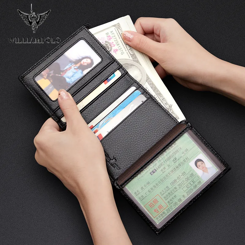 WILLIAMPOLO Men Wallets Genuine Leather Fashion Slim Mini Wallet Card Holder Case New Design Vintage Short Wallet for Men
WILLIAMPOLO Men Wallets Genuine Leather Fashion Slim Mini Wallet Card Holder Case New Design Vintage Short Wallet for Men