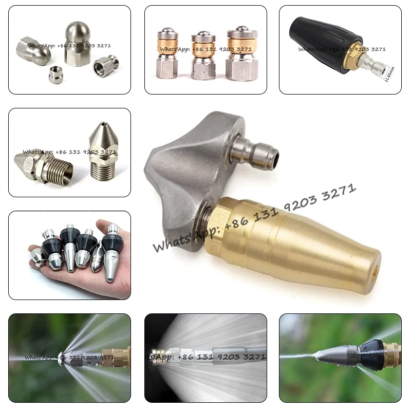 Free Shipping!! 1/8" 1/4" 3/8" High Pressure Sewer Jetting Turbo Nozzle High Pressure Washer Kit, Rotary Drain Cleaning Nozzle
Free Shipping!! 1/8" 1/4" 3/8" High Pressure Sewer Jetting Turbo Nozzle High Pressure Washer Kit, Rotary Drain Cleaning Nozzle