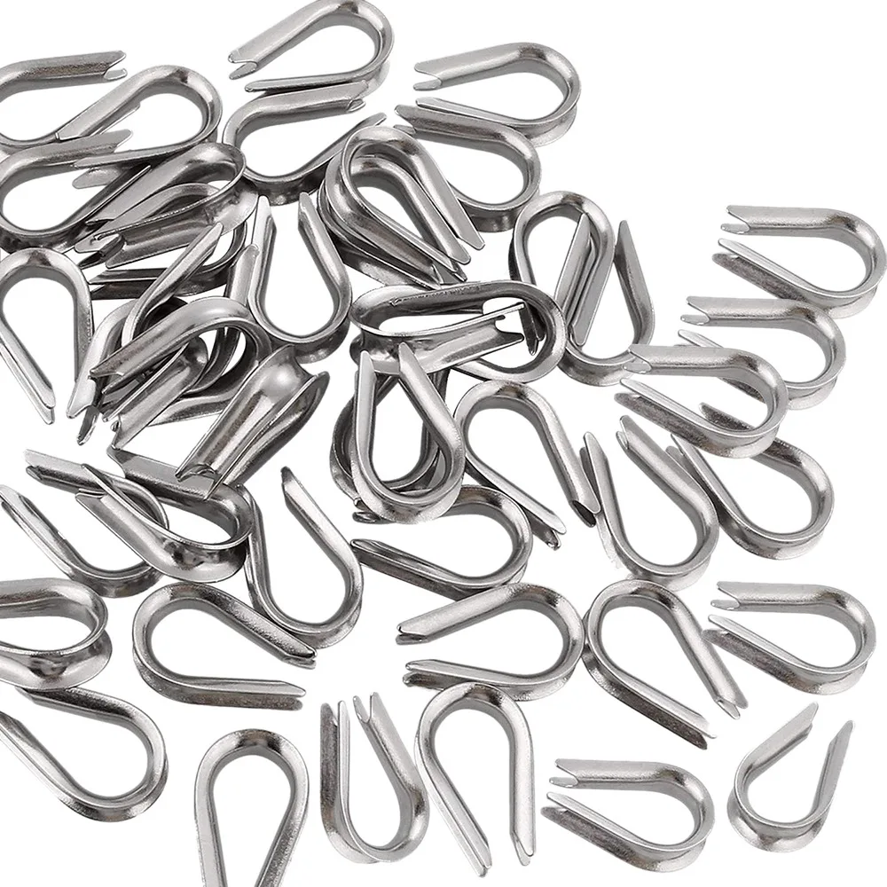 50 Pack M4 Stainless Steel Thimble for 1/8 inch - 5/32 inch Diameter Wire Rope Cable Thimbles Rigging
50 Pack M4 Stainless Steel Thimble for 1/8 inch - 5/32 inch Diameter Wire Rope Cable Thimbles Rigging