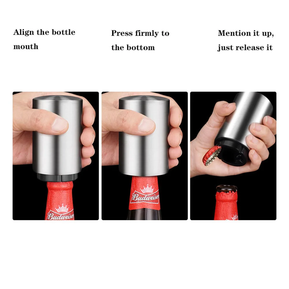Magnetic Automatic Beer Opener Stainless Steel Bottle Opener Portable Magnet Wine Openers Bar Tools Magnetische Bier Flesopener
Magnetic Automatic Beer Opener Stainless Steel Bottle Opener Portable Magnet Wine Openers Bar Tools Magnetische Bier Flesopener