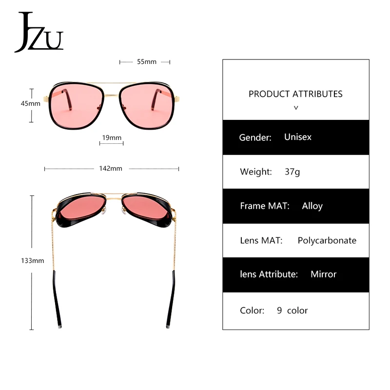 JZU 2019 Iron Man 3 TONY stark Sunglasses Men Women retro Vintage Brand Designer Sun glasses Oculos sunglasses Masculino Gafas 
JZU 2019 Iron Man 3 TONY stark Sunglasses Men Women retro Vintage Brand Designer Sun glasses Oculos sunglasses Masculino Gafas