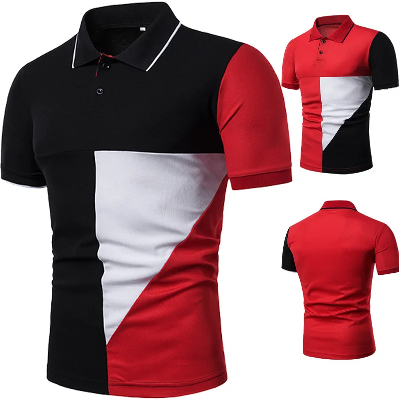 2021 men's short sleeve T-shirt, men's polo shirt, casual sports shirt, short sleeve T-shirt, red and black stitched top
2021 men's short sleeve T-shirt, men's polo shirt, casual sports shirt, short sleeve T-shirt, red and black stitched top