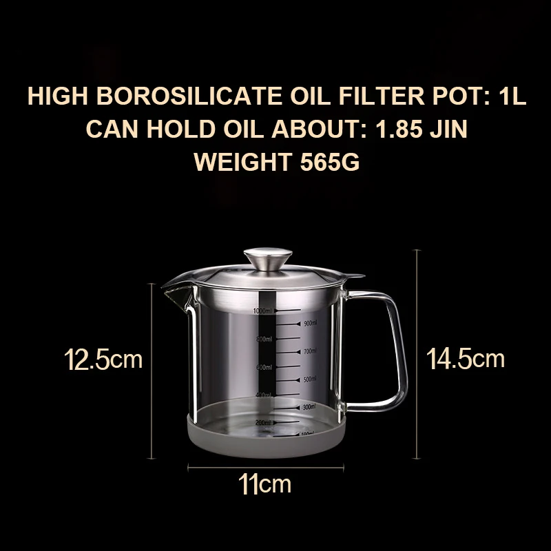 

Household Filter Oiler Kitchen 304 Stainless Steel Filter Oil Residue with Filter Oiler Seasoning Storage Tank Kitchen Supplies