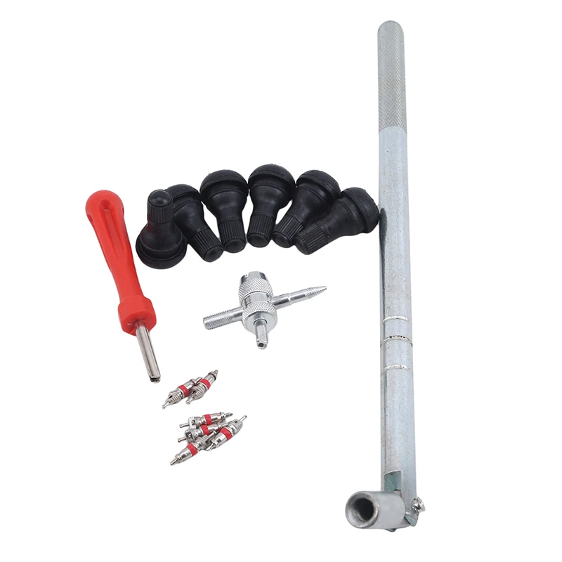 Tire Repair Tools Automobile Tire Wheel Valve Installation Repair Tool Drawing/ Disassembly Wrench Tool Kit Five-piece Suit 
Tire Repair Tools Automobile Tire Wheel Valve Installation Repair Tool Drawing/ Disassembly Wrench Tool Kit Five-piece Suit