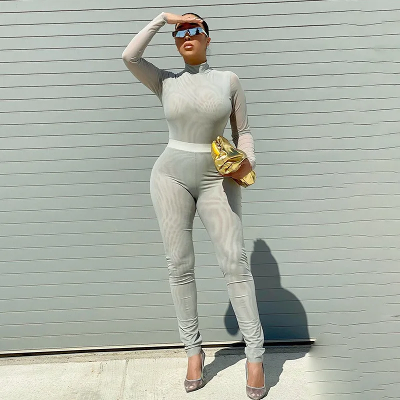 Stand Collar Bodysuit Top + Leggings Two Piece Set Sexy Sheer Mesh See Through Night Club Party Tracksuit Women Ourfit Clothes
Stand Collar Bodysuit Top + Leggings Two Piece Set Sexy Sheer Mesh See Through Night Club Party Tracksuit Women Ourfit Clothes