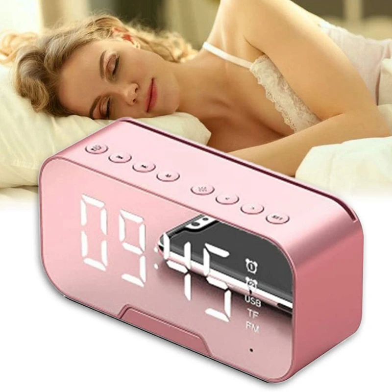 Bluetooth Speaker,Portable LED Mirror Digital Wireless Bluetooth Speaker Alarm Clock Multifunction,Pink
Bluetooth Speaker,Portable LED Mirror Digital Wireless Bluetooth Speaker Alarm Clock Multifunction,Pink