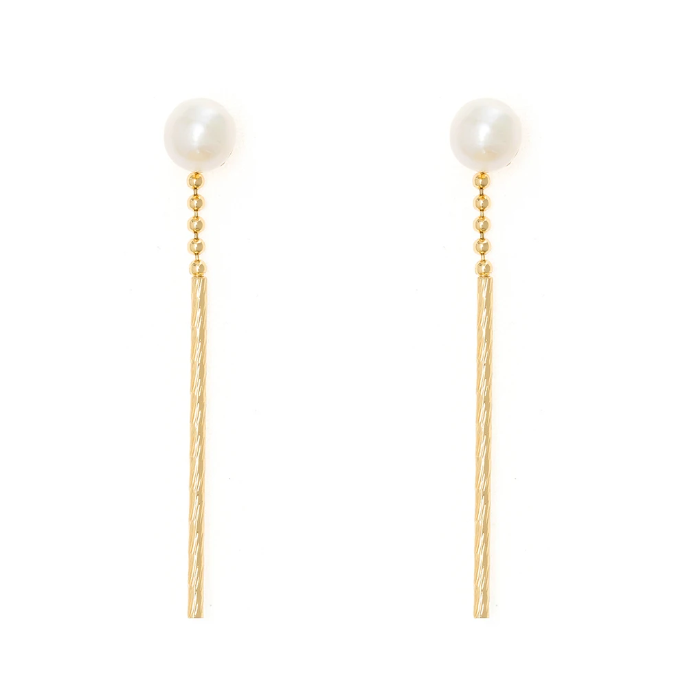 Jaeeyin 2021 New Arrivals Fashion Jewelry 2 In 1 Earrings White Freshwater Pearl Stud, Gold Color Brass Tube Bead Chain Dangle
Jaeeyin 2021 New Arrivals Fashion Jewelry 2 In 1 Earrings White Freshwater Pearl Stud, Gold Color Brass Tube Bead Chain Dangle