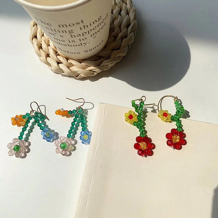 2021 Korean New Handmade Crystal Beads Flower Drop Earrings For Women Students Fashion Holiday Brincos Summer Jewelry
2021 Korean New Handmade Crystal Beads Flower Drop Earrings For Women Students Fashion Holiday Brincos Summer Jewelry