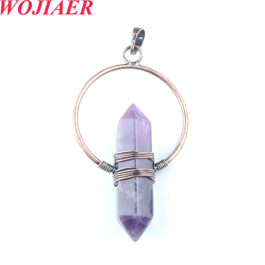 WOJIAER Mixed 2Pcs Vintage Natural Stone Pendant Amethysts Healing Pointed Hexagon Pillar Circle Wire Wrap Dangle Women PO9062
WOJIAER Mixed 2Pcs Vintage Natural Stone Pendant Amethysts Healing Pointed Hexagon Pillar Circle Wire Wrap Dangle Women PO9062