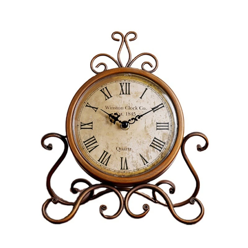Battery Operated Silent Table Clock Vintage Retro Iron Ornament Home Decoration U2JC
Battery Operated Silent Table Clock Vintage Retro Iron Ornament Home Decoration U2JC